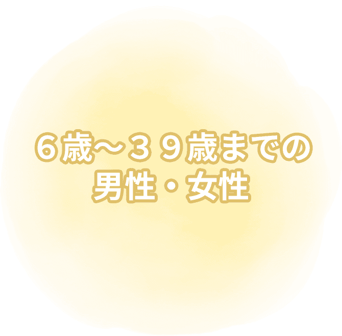 ６歳～３９歳までの男性・女性